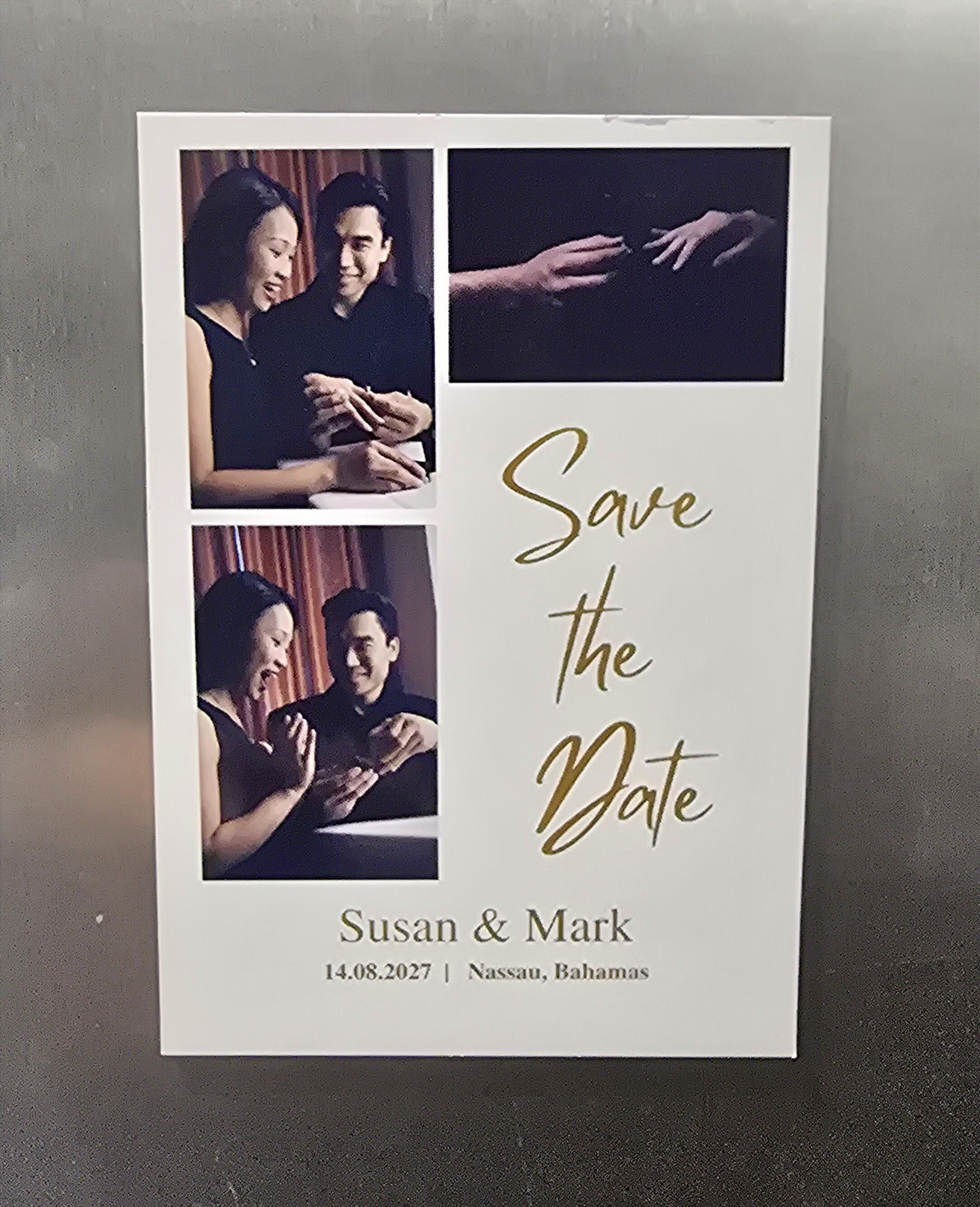 9.5x6.5cm personalised magnet - Save the Date (multiple pictures)