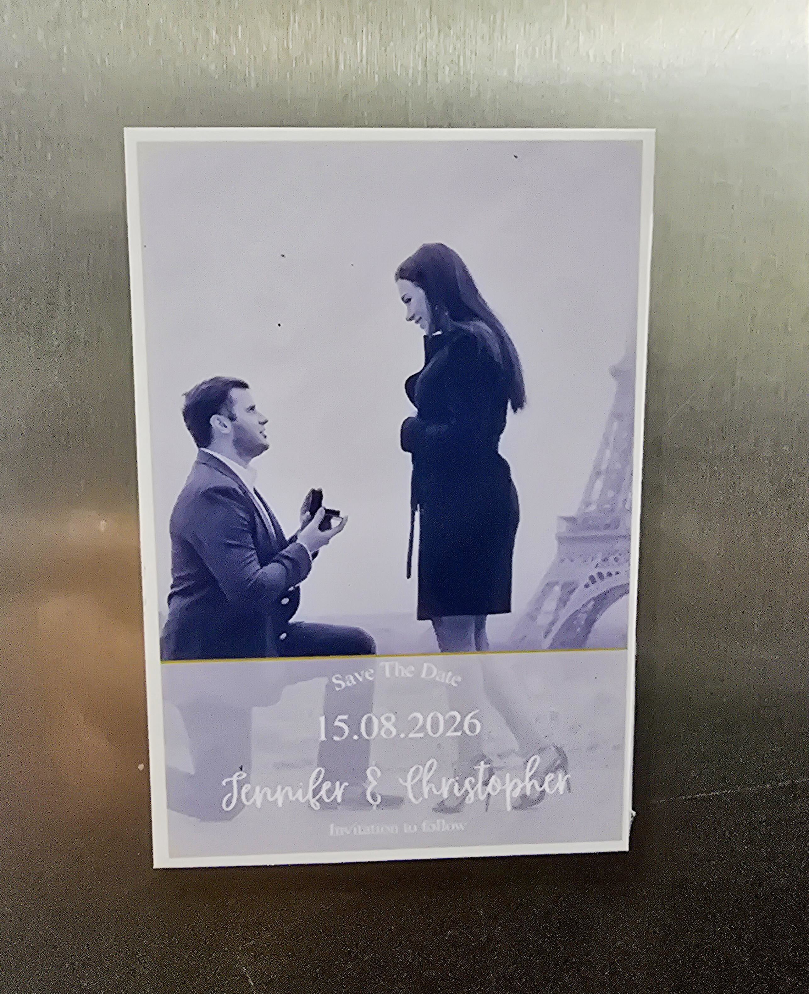 9.5x6.5cm personalised magnet - Save the Date (single photo)