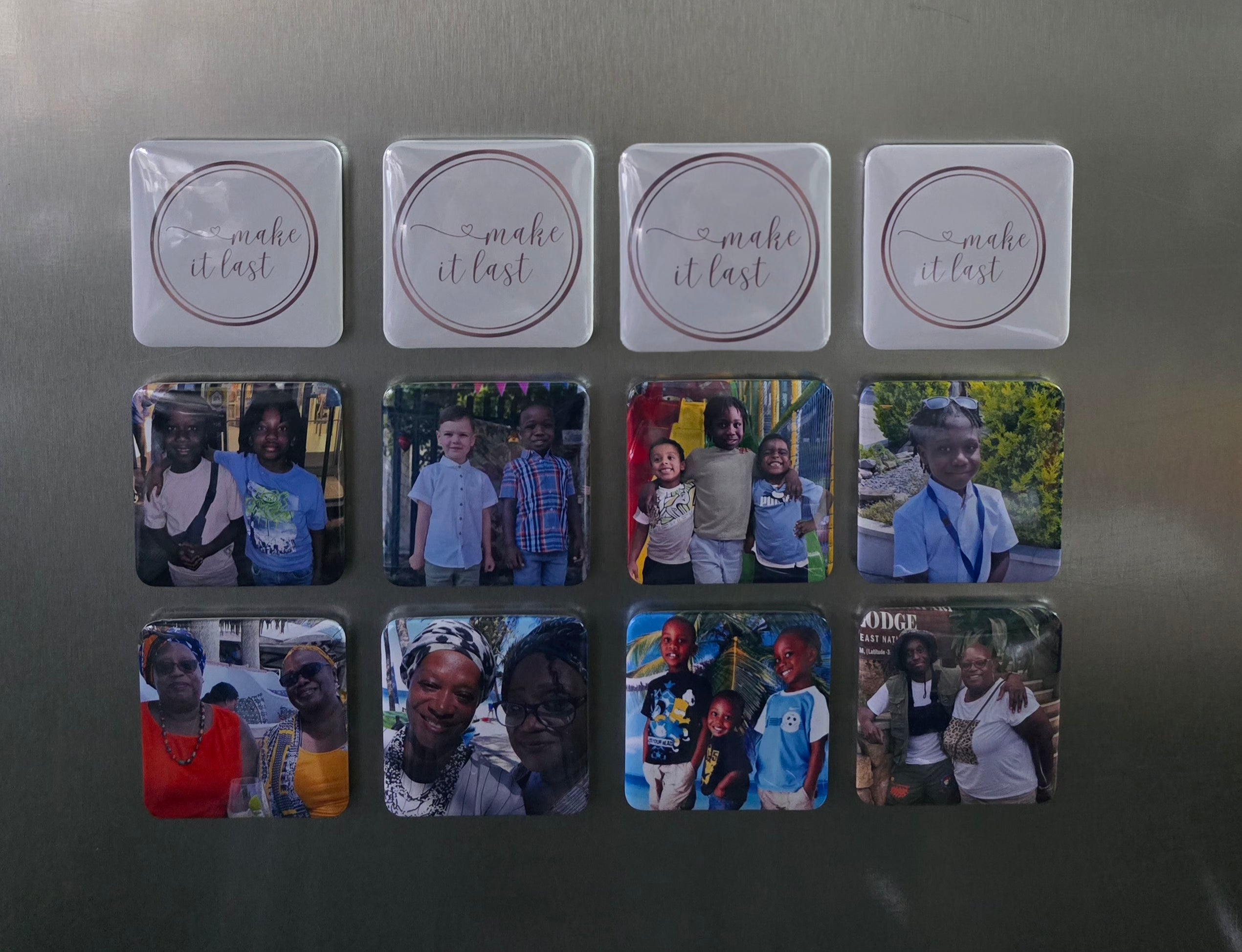 Set of 12, 5x5cm button magnets