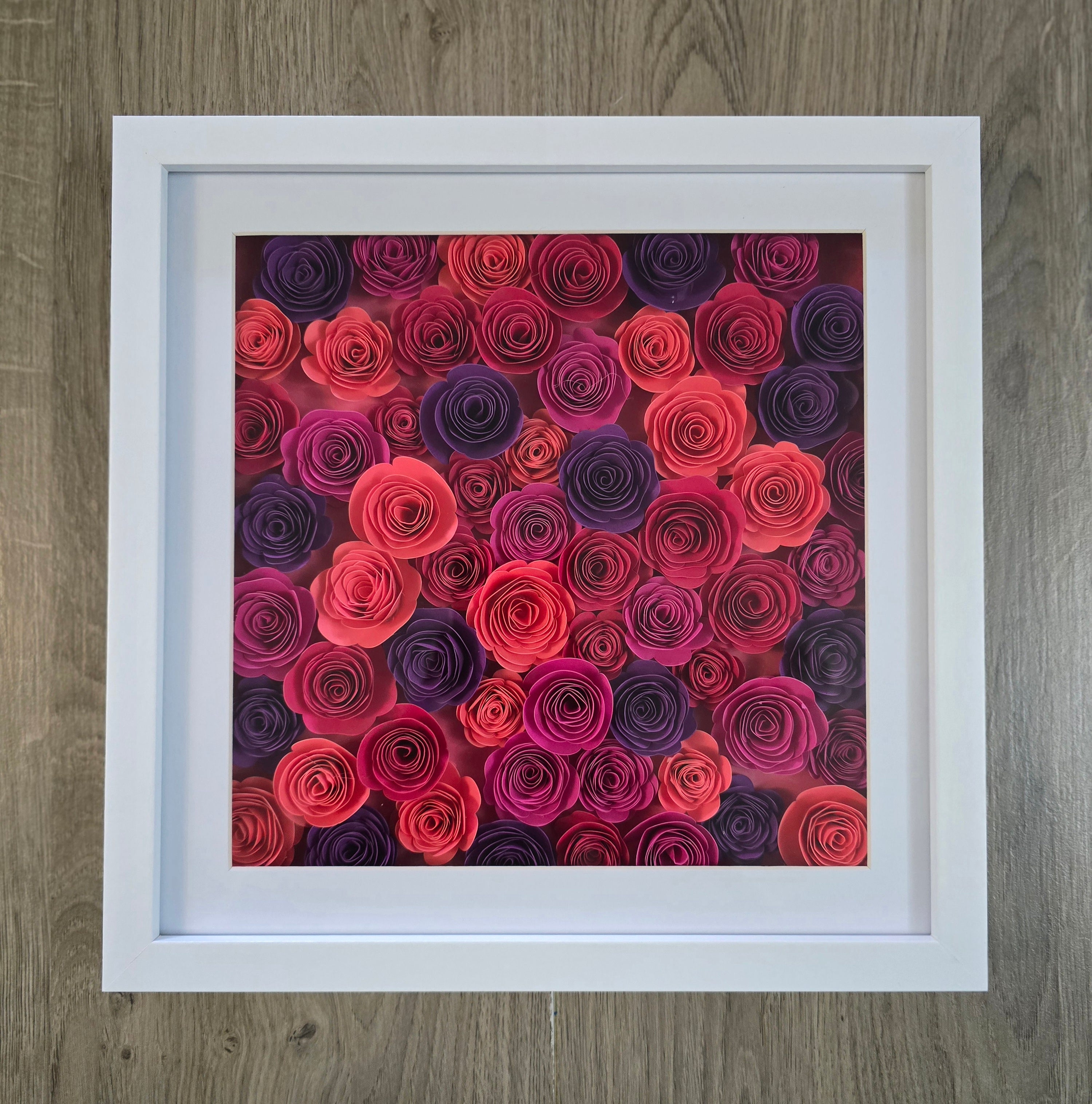 Floral shadow box frame - filled with flowers