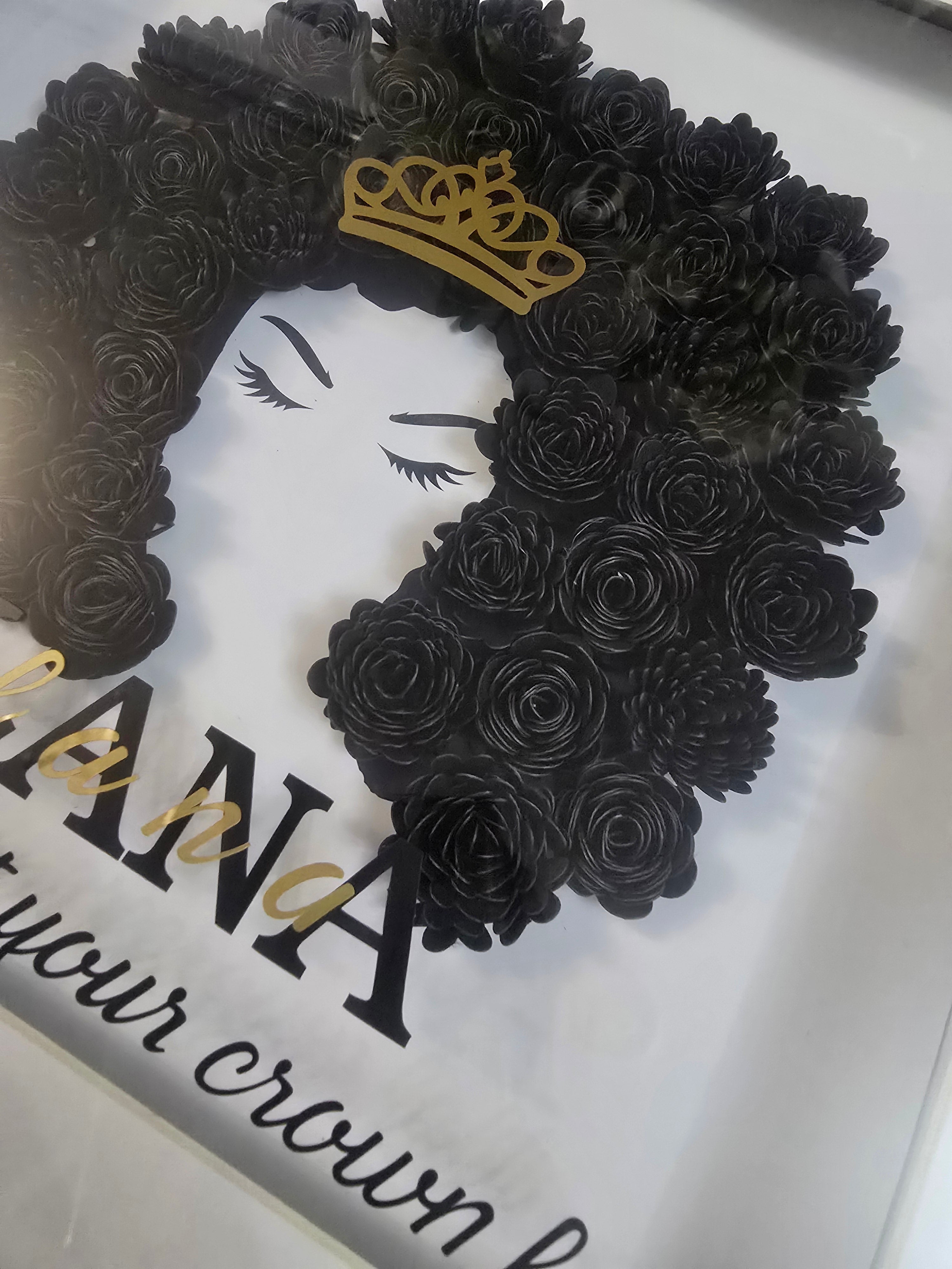'Darling, don't let your crown fall' Shadow Box Frame